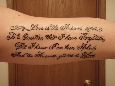 Love Is The Answer Tattoo 400x300px
